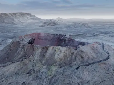 Fagradalsfjall Iceland Volcano Multipurpose Terrain Model 3D model