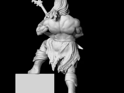 Dimebag statue of man holding guitar 3D print model