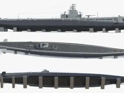  USS Drum SS-228 Submarine on Shipyard Supports 