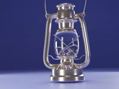 Lantern 3D model silver 3D model