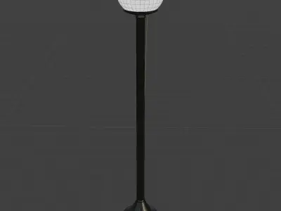 Lamppost floor lamp with globe 3D model