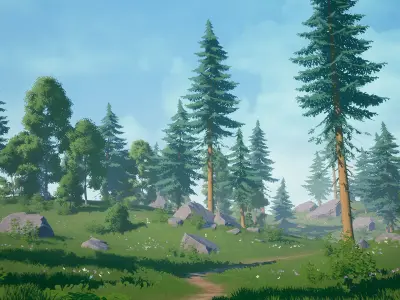 Stylized Environment Series - Forest Package Low-poly 3D model