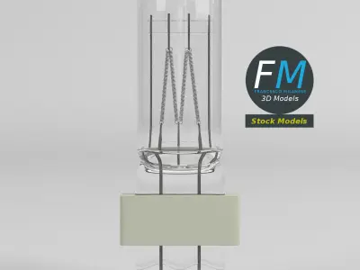 High power halogen lamp 3D model