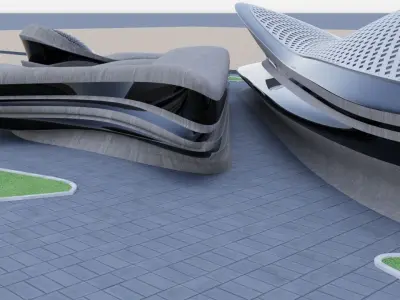 Organic buildings 3D model purchase