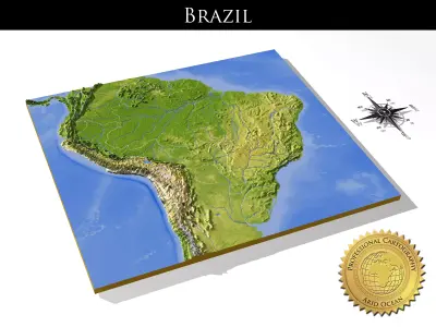 Brazil High resolution 3D relief maps 3D model