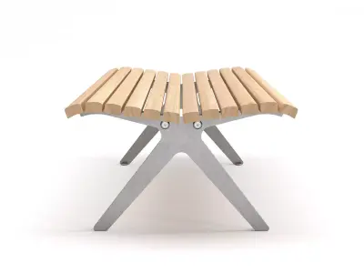 Poca Outdoor Bench without Backrest 3D model