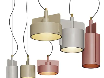 Nordic Design Industrial Cement Pendant Light 3D model