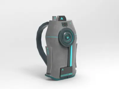 Sci-Fi Backpack 02 - Character Design Fiction Low-poly 3D model