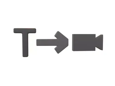 Text To Video Icon v1 002 Low-poly 3D model