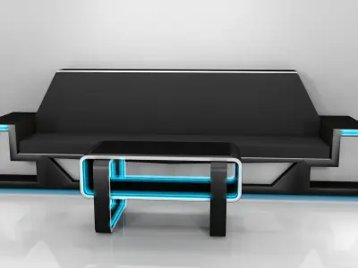 Sci Fi Sofa and Table 3D model