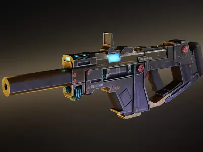 PBR-Sci-Fi Weapon Pack v1-Game Ready Low-poly 3D model