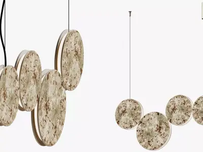 Celestial Stone Four Pendant Light 3D model