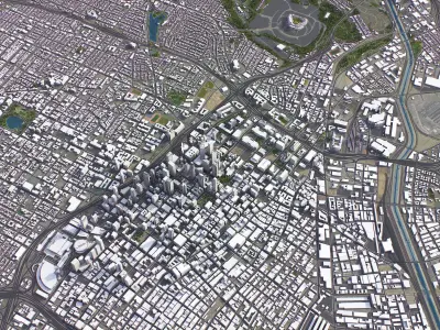 Los Angeles Low-poly 3D model