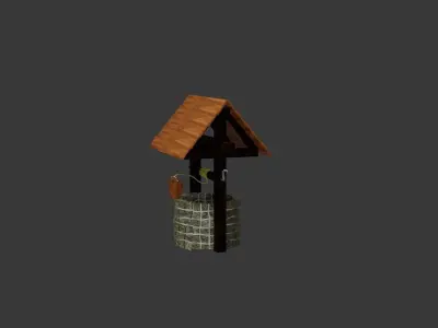 Old well - lowpoly Low-poly 3D model