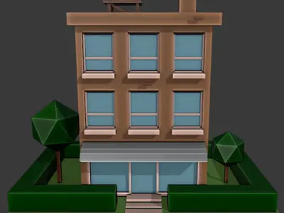 Low poly Building Low-poly 3D model