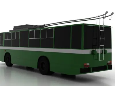 Trolleybus JUMZ-T1P Low Low-poly 3D model