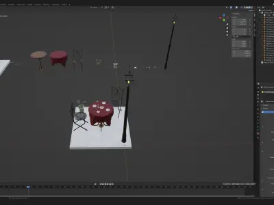Street Light and Props Pack 2 JFG Low-poly 3D model