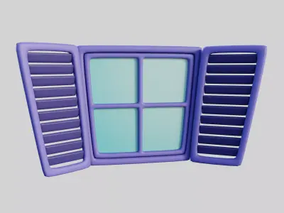 Cartoon Window 17b 3D model