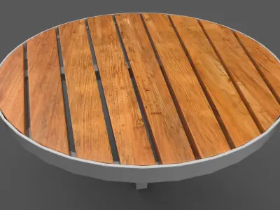 Park table Low-poly 3D model