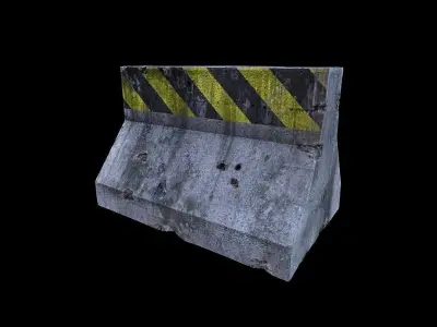 Road Block Low-poly 3D model