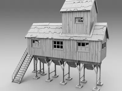 House on stilts 3D print model