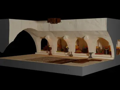 Jabbas Throne Room - Hangout area - Complete set 1-12 scale 3D Model Pack