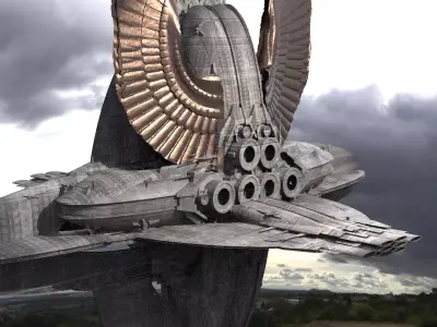 Floating Angel monolith Sci-fi Base 5  3D model
