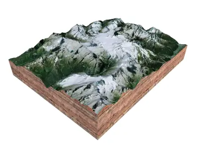 Ghiacciaio dellAdamello Glacier Italy 3D model