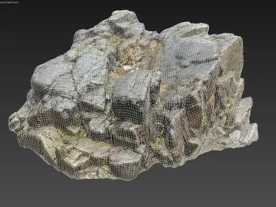3d scanned rock cliff Y 3D model