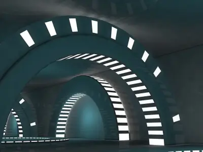 Sci Fi Tunnel 3D model 19