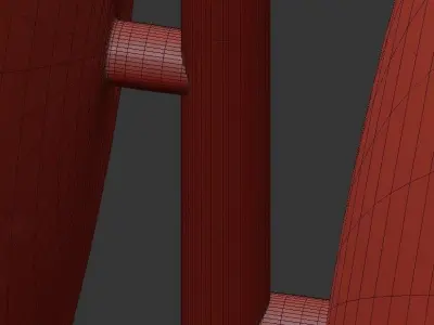 Nouvel pendant light with two circular globes hanging from it 3D model