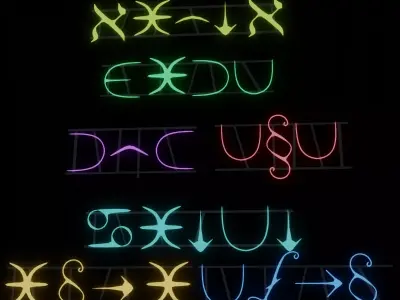 Sci-Fi Neon Signs  Low-poly 3D model