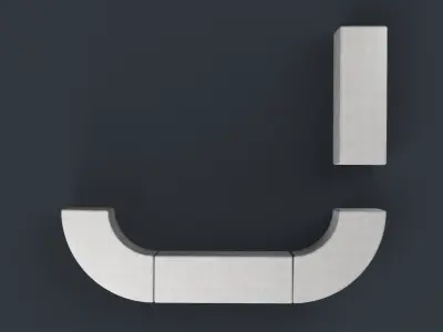 Modern Outdoor Bench 91 PBR Game Ready Low-poly 3D model