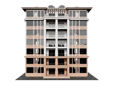 Residential Building 8 Storey Apartment 3D model