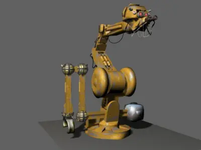 Cartoony Industrial Robot Rigged 3D model