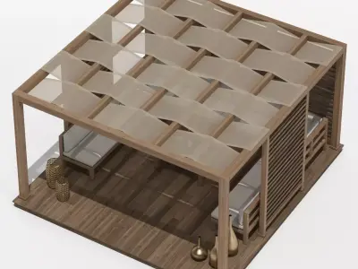 Wood Gazebo 3D model