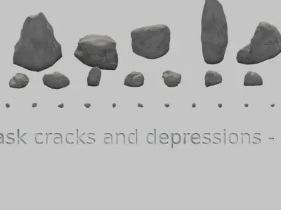 Fantasy Stylized Rock Pack Low-poly 3D model