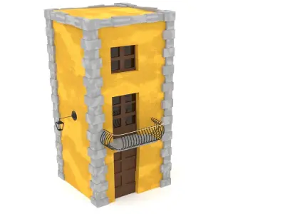 Italian Cartoon House  Low-poly 3D model
