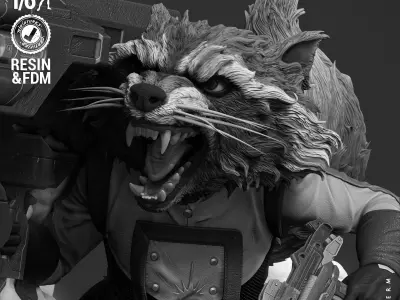 Wicked Marvel Rocket Sculpture 3D print model