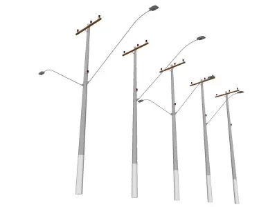 Concrete Lamp Post - Light Pole - Street Light - Group 14 3D model