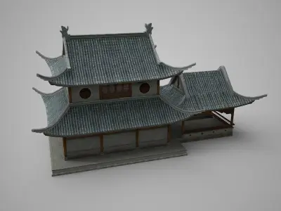 Oriental Ancient Architecture Low-poly 3D model