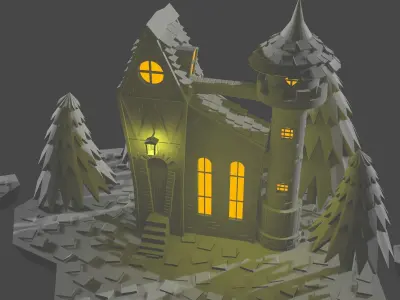 Castle on the island 3D model