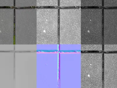 Scanned Seamless Square Floor Tiles PBR Texture Texture