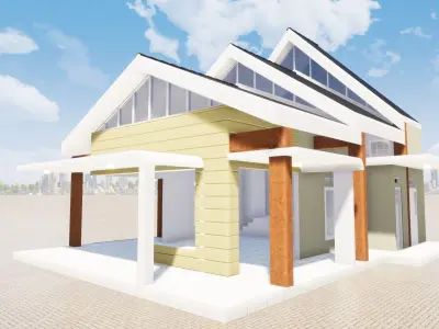 Open Communal Building 3D model