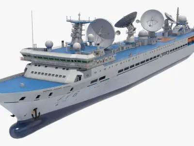  Yuan Wang Satellite Surveillance Vessel Blue Rigged 