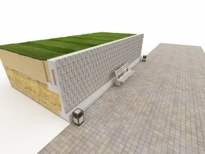 Wall Cross Section Insulation-Park wall detail-9 3D model