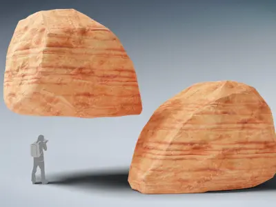 Stylized Rock Desert collection 15 Low-poly 3D model - V2 Low-poly 3D model