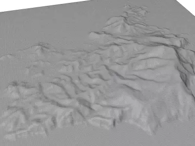 Psara Island 3D model terrain Low-poly 3D model