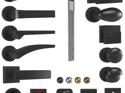 Door Handles Collection 3D model