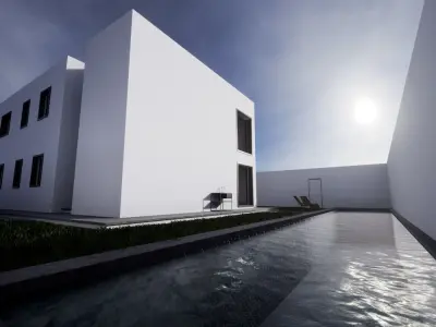 UE4 Scene - Contemporary House VR Low-poly 3D model